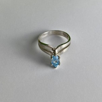 925 Sterling Silver Paraiba Tourmaline Ring Size 8