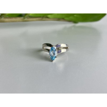 925 Sterling Silver Paraiba Tourmaline Ring Size 8