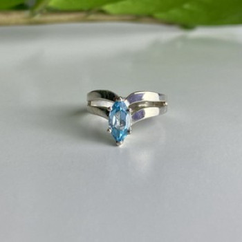 925 Sterling Silver Paraiba Tourmaline Ring Size 8