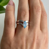 925 Sterling Silver Paraiba Tourmaline Ring Size 8