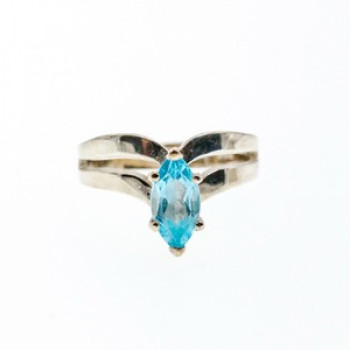 925 Sterling Silver Paraiba Tourmaline Ring Size 8