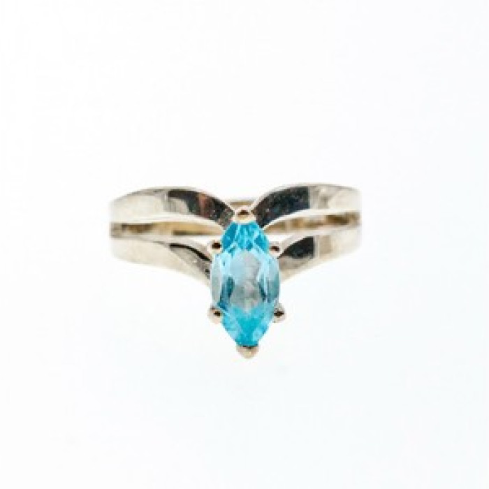 925 Sterling Silver Paraiba Tourmaline Ring Size 8