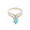 925 Sterling Silver Paraiba Tourmaline Ring Size 8