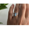 925 Sterling Silver Paraiba Tourmaline Ring Size 8