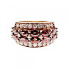 925 Sterling Silver Gold Plated Hessonite & CZ Ring Size 7