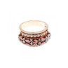 925 Sterling Silver Gold Plated Hessonite & CZ Ring Size 7