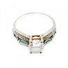 925 Sterling Silver White Beryl & Topaz Ring Size 11.75