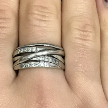 925 Sterling Silver CZ Ring Size 10