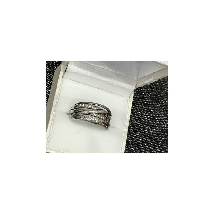 925 Sterling Silver CZ Ring Size 10