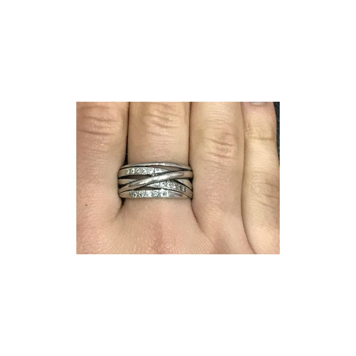 925 Sterling Silver CZ Ring Size 10