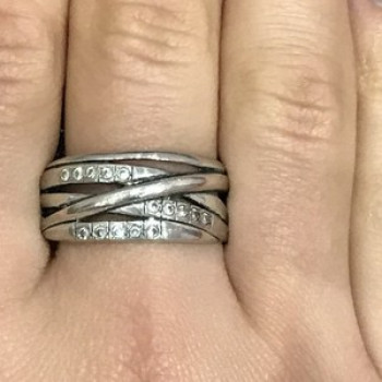 925 Sterling Silver CZ Ring Size 10