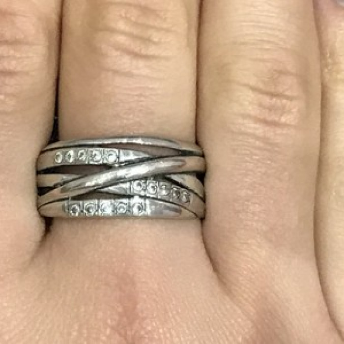 925 Sterling Silver CZ Ring Size 10