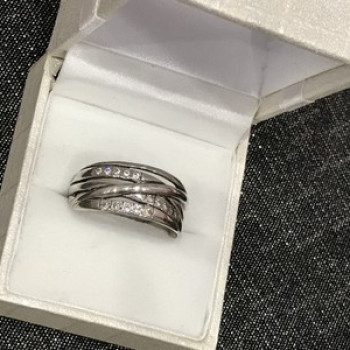 925 Sterling Silver CZ Ring Size 10