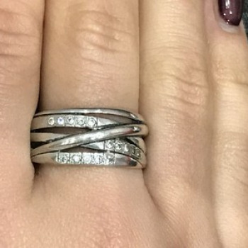925 Sterling Silver CZ Ring Size 10
