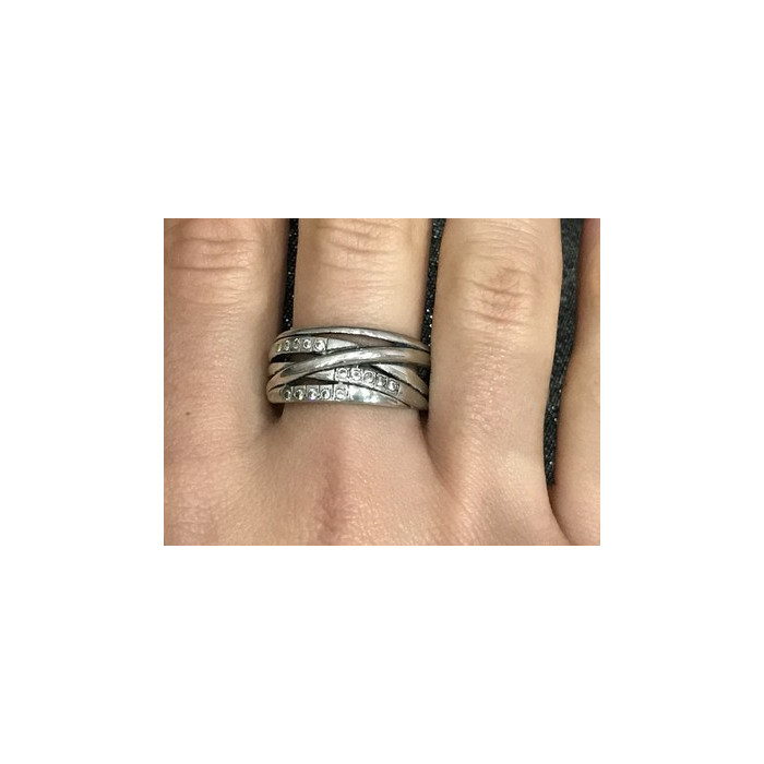 925 Sterling Silver CZ Ring Size 10