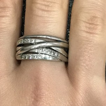 925 Sterling Silver CZ Ring Size 10