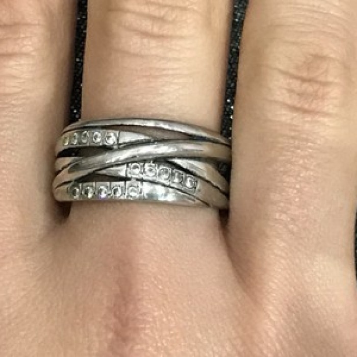 925 Sterling Silver CZ Ring Size 10