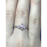 925 Sterling Silver Gold Plated Pink & White CZ Ring Size 8