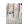 925 Sterling Silver Gold Plated Pink & White CZ Ring Size 8