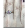 925 Sterling Silver Gold Plated Pink & White CZ Ring Size 8