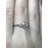 925 Sterling Silver Gold Plated Pink & White CZ Ring Size 8