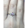 925 Sterling Silver Gold Plated Pink & White CZ Ring Size 8