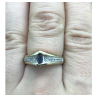925 Sterling Silver Gold Plated Dark Blue Spinel Ring Size 8