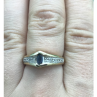 925 Sterling Silver Gold Plated Dark Blue Spinel Ring Size 8