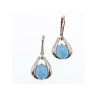 925 Sterling Silver Blue Agate Earrings