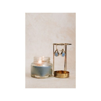 925 Sterling Silver Blue Agate Earrings