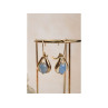 925 Sterling Silver Blue Agate Earrings