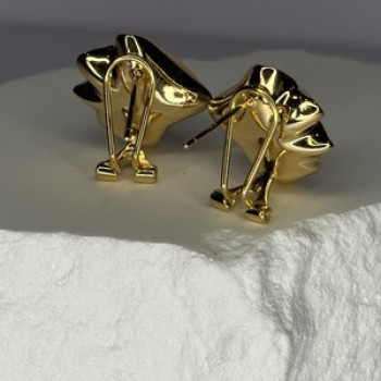 925 STERLING SILVER GOLD PLATED PEARL EARRINGS LENGTH 0.9 INCH