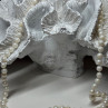 14K White Gold Pearl Necklace Length 23 Inch