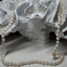 14K White Gold Pearl Necklace Length 23 Inch