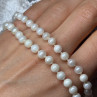 14K White Gold Pearl Necklace Length 23 Inch