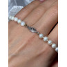 14K WHITE GOLD PEARL NECKLACE LENGTH 23 INCH