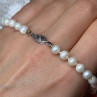 14K White Gold Pearl Necklace Length 23 Inch
