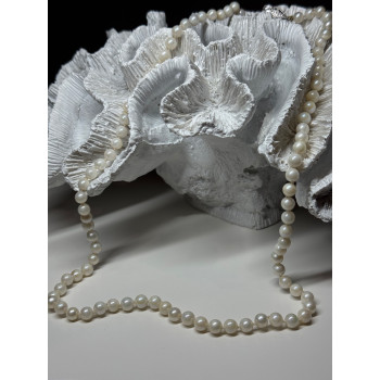 14K WHITE GOLD PEARL NECKLACE LENGTH 23 INCH