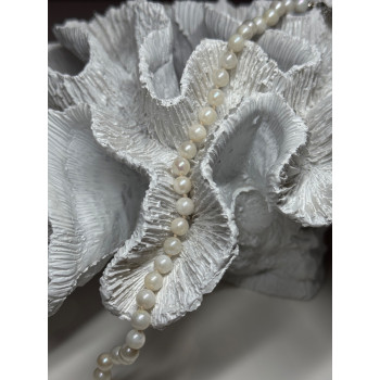 14K WHITE GOLD PEARL NECKLACE LENGTH 23 INCH