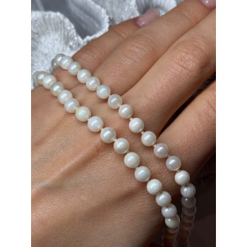 14K WHITE GOLD PEARL NECKLACE LENGTH 23 INCH