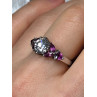 925 Sterling Silver Ring Shiny Sapphire & Spinel Size 7