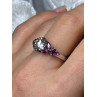 925 Sterling Silver Ring Shiny Sapphire & Spinel Size 7