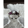 925 Sterling Silver Ring Shiny Sapphire & Spinel Size 7