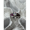 925 Sterling Silver Ring Shiny Sapphire & Spinel Size 7