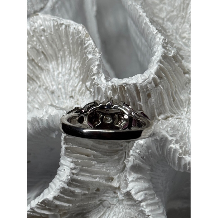 925 Sterling Silver Ring Shiny Sapphire & Spinel Size 7