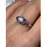 925 Sterling Silver Ring Shiny Sapphire & Spinel Size 7