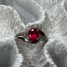 925 Sterling Silver & 10k Yellow Gold Ruby Ring Size 6