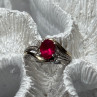 925 Sterling Silver & 10k Yellow Gold Ruby Ring Size 6