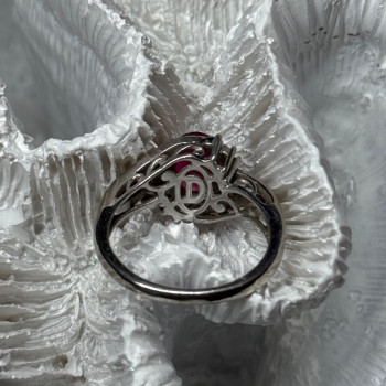 925 Sterling Silver & 10k Yellow Gold Ruby Ring Size 6