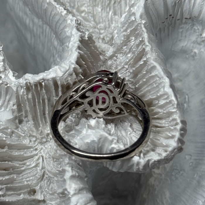 925 Sterling Silver & 10k Yellow Gold Ruby Ring Size 6